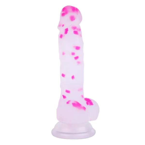 7 Inch Short Slim Soft Silicone Confetti Dildo