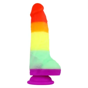 8 Inch Thick Colours Realistic Penis Dildo in Rainbow